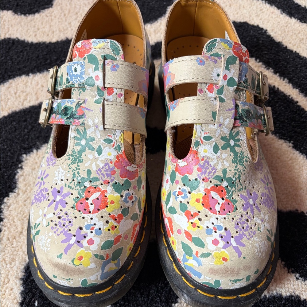 Floral Dr. Martens with Buckle Straps
